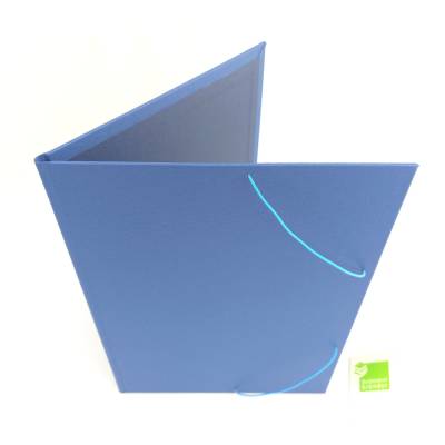 Eckspannermappe, stabile Mappe A4, hellblau dunkelblau, Sammelmappe, handgefertigt