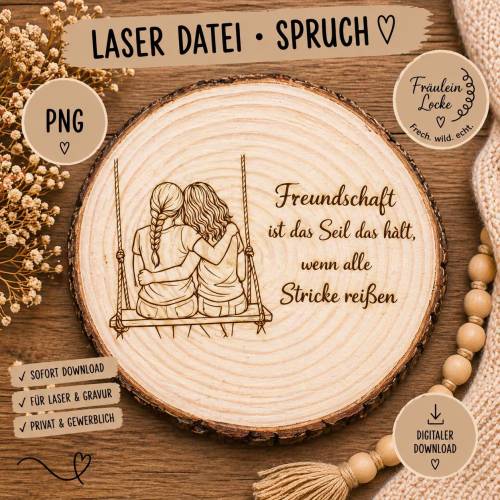 Laserdatei Gravur | Freundschafts  Motiv | Frauenfreundschaft | Frauenpower | Bestie | Gravurdatei für Holz & Schiefer |