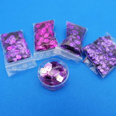 kleines Set Pailletten, violett pink, Sortiment, Paillettenmix, Paillettenset zum Aufnähen, DIY-Projekte, Konvolut