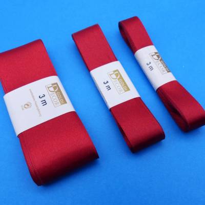 Geschenkbänder, Set, Trio, rot, Konvolut, Geschenkband, Bändermix, Satinband, zum Verpacken + Basteln