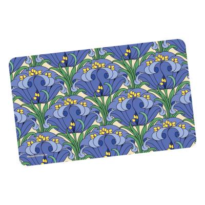 Frühstücksbrettchen Phantasieblumen, mit großen Blüten in Blau