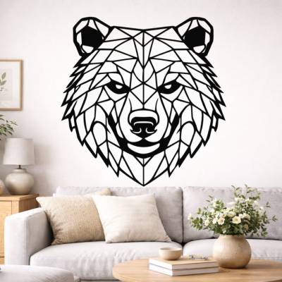 Bär Kopf SVG Datei | Geometrischer Polygon Bär | Lasergravur Vorlage | Bear Line Art PNG PDF für xTool Cricut