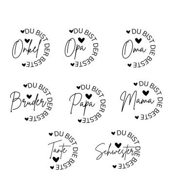 Beste Bundle PNG SVG Datei - Download Plotterdatei - Plotter File - Liebe Love - Beste Oma Schwester Opa Bruder Mama