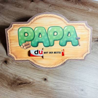 Duplo Banderole Vatertag, im rustikalem Werkzeug Design, Kleinigkeit für Papa, Papa du bist der Beste, Druckvorlage