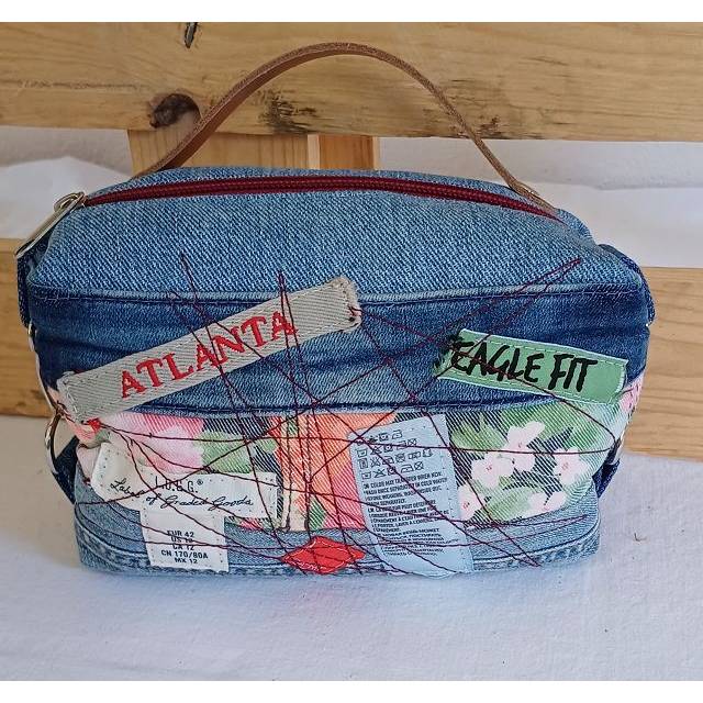 Jeans-Upcycling Kosmetiktasche, Beauty-Case, Denim-Pouch Bild 3