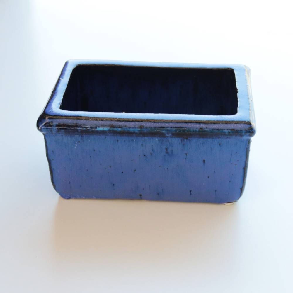 Vintage schwere Pflanzschale Pflanztopf Blau TOV Keramik Topf Bonsai  Blumentopf Pflanzkbel Sukkulenten Schale Kaktus