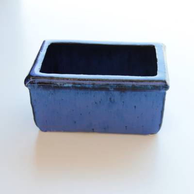 Vintage schwere Pflanzschale Pflanztopf Blau TOV Keramik Topf Bonsai Blumentopf Pflanzkübel Sukkulenten Schale Kaktus