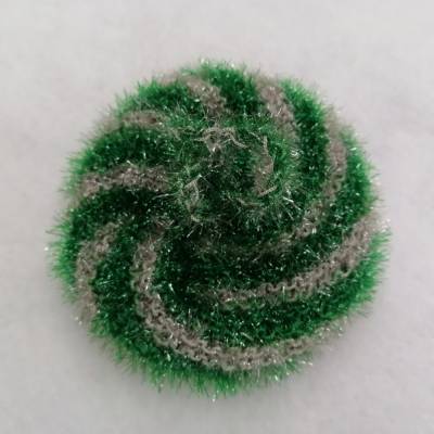 Duschschwamm handgestrickt – Peelingschwamm aus Rellana Funny Scrub, Badeschwamm mit Schlaufe, waschbar, 12 cm