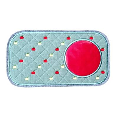Stickdatei Mug Rug mit Apfel Muster