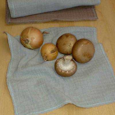 Zero Waste: 5 Küchentücher Wischtücher "Haushaltsrolle" aus Biobaumwolle, Handarbeit