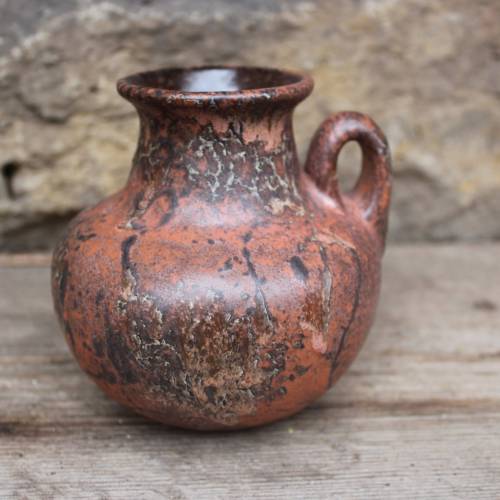 Ruscha Vase 304 Henkelvase Fat Lava WGP 60er Jahre West Germany