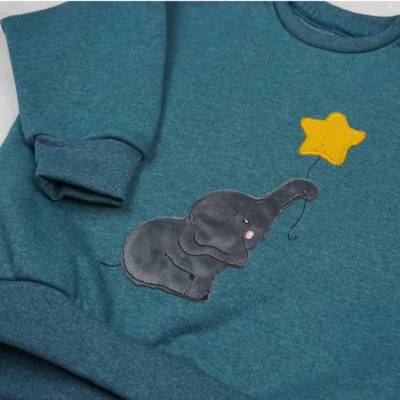 Oversized Pullover mit gesticktem Elefant | Baby & Kleinkind Sweatshirt