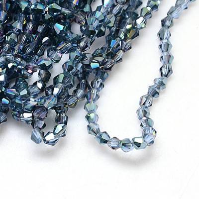50 Stück Bicone AB 3.5*3 mm blau B2-1030