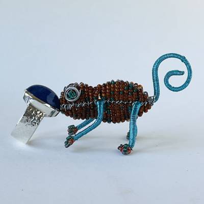 Silber Ring mit Tansanit Cabochon