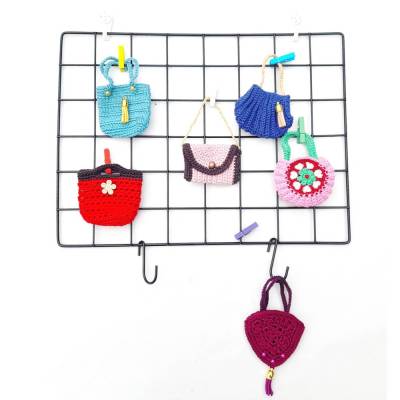 Memoboard Pinnwand Fotogitter gehäkelte Handtaschen Deko-Gitter Metall  Gutschein