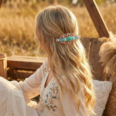 Verzierte Haarspange im Vintage-Stil – Romantischer Haarschmuck mit Resinblumen