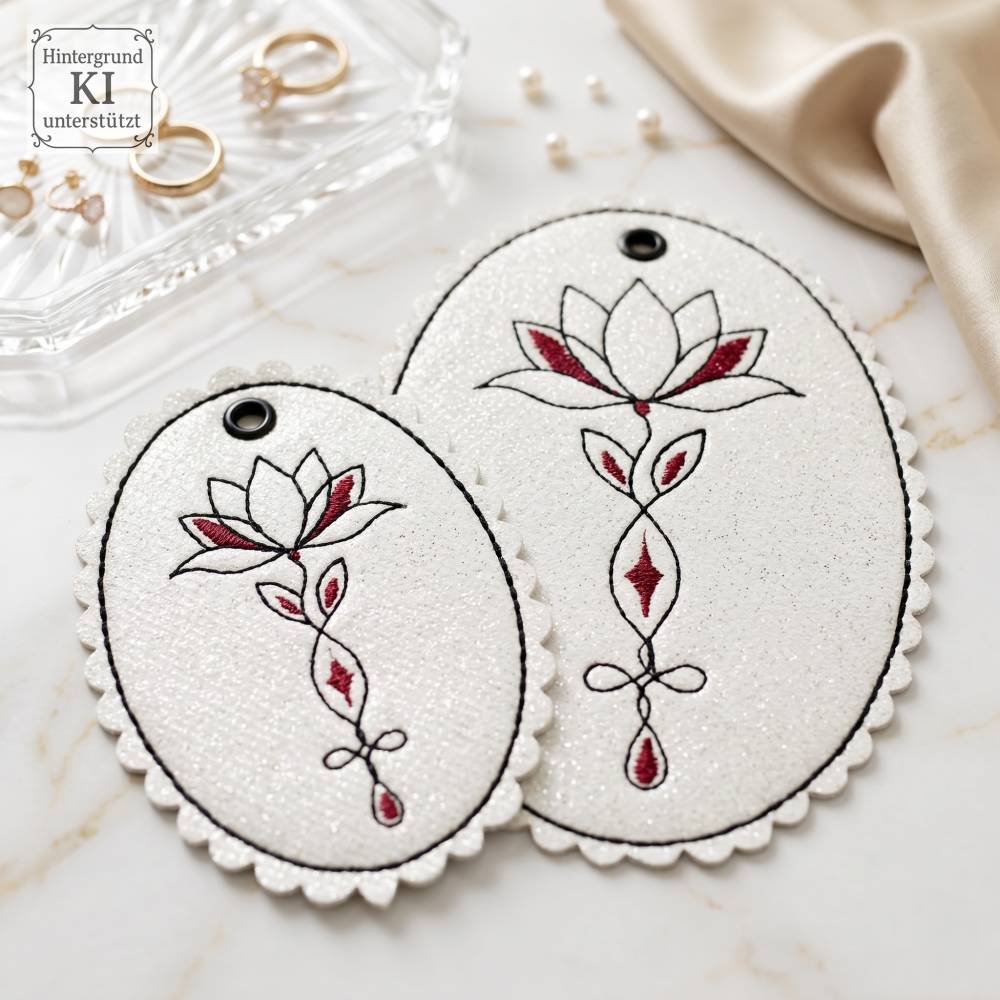 Stickdateien SoulFlower inkl. ITH – 9 Motive ab 10x10 cm, 12 Dateien, Lotus, ITH-Lesezeichen & Stifthülle Bild 5