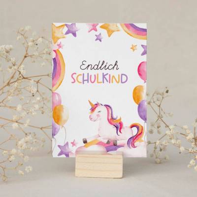 Karte *Endlich Schulkind* / Geschenkkarte für Kinder zur Einschulung