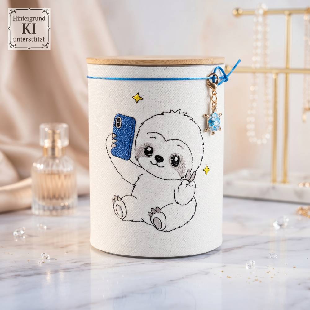 Stickdateien Fauliswork: 24 süße Kawaii-Faultiere ab 10x10cm – Kawaii Stickmotive & ITH Anhänger – made by Vina Bild 7