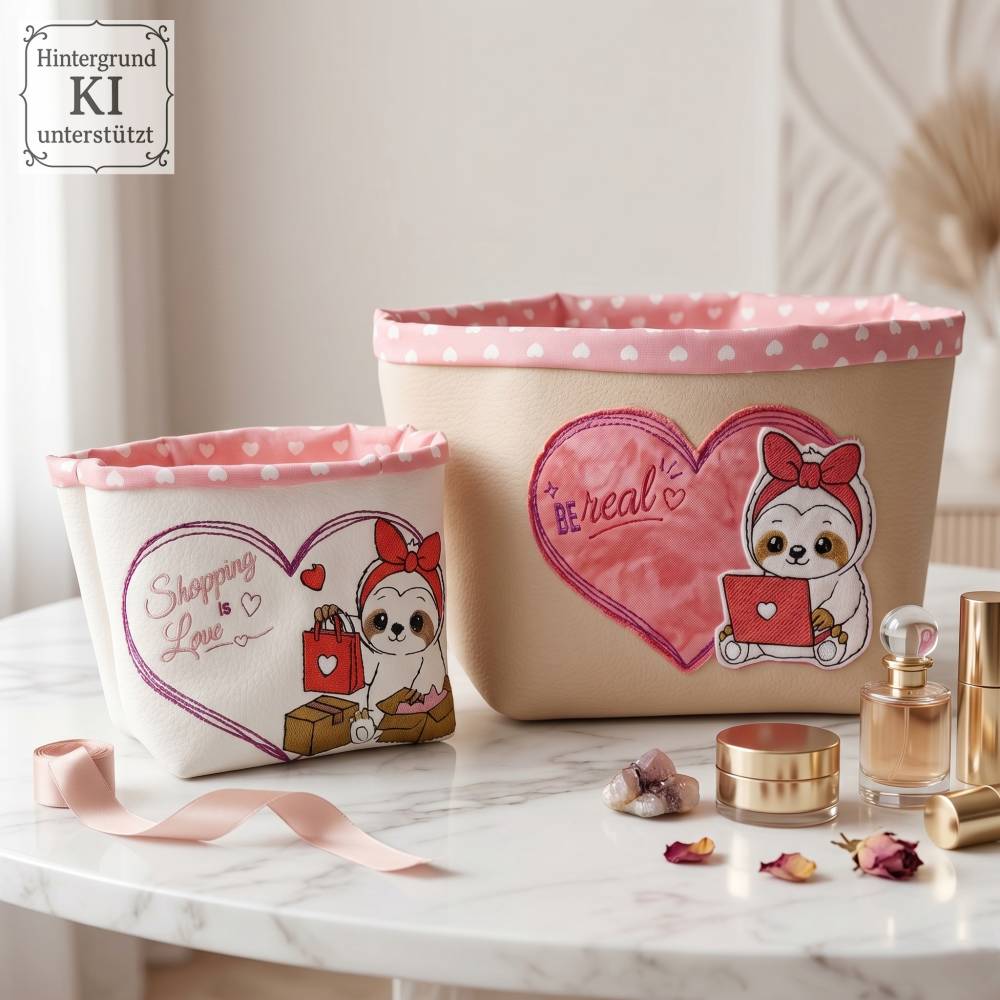 Stickdateien Fauliswork: 24 süße Kawaii-Faultiere ab 10x10cm – Kawaii Stickmotive & ITH Anhänger – made by Vina Bild 9