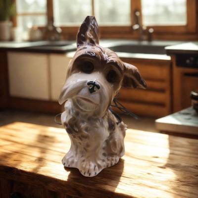 Vintage Aerozon Rauchverzehrer Terrier Hund aus Porzellan – Original 1950er – Neu verkabelt