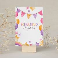 Personalisierte Postkarte *Schulkind* mit Name / Geschenkkarte für Kinder zur Einschulung, optional mit Umschlag
