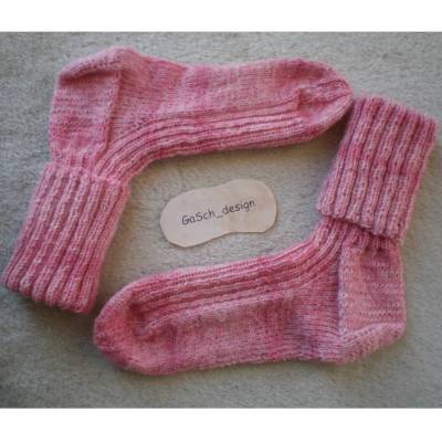 Handgestrickte Damensocken Größe 37/38 | *Koralle* | Weiche Socken