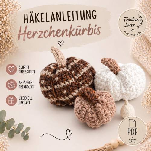 Häkelanleitung Kürbis Deko | PDF Anleitung für Anfänger | DIY Wohndeko häkeln