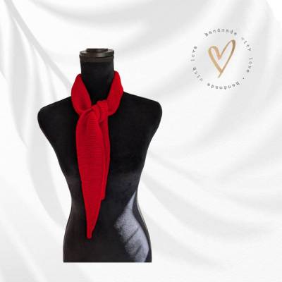 Sophie Schal * Kleiner Strickschal * Handgefertigtes Geschenk * Gestricktes Halstuch *  Bio-Baumwolle, Soyafaser 
