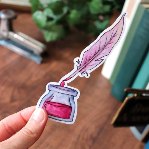 Sticker - Tinte und Feder - Pink