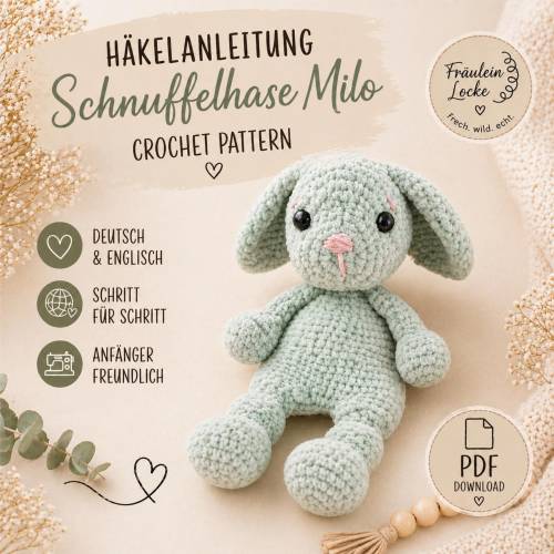 Häkelanleitung Hasen Amigurumi | PDF Anleitung für Anfänger | DIY Kuscheltier häkeln