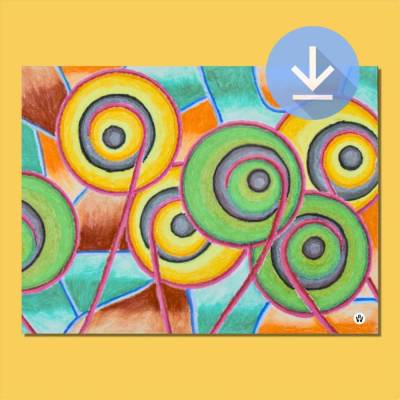 Kunstdruck „Garten II“ als Download– ornamentale Formen im Blumenbeet