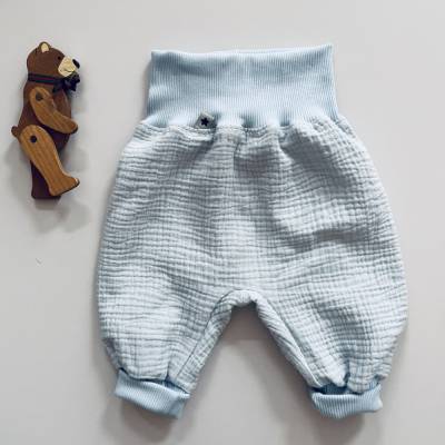MUSSELIN Hose BASIC HIMMELBLAU Mitwachshose von zimtblüte