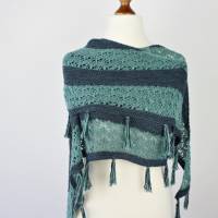Strickanleitung Tuch halbrund, Lace & Fransen, Sommertuch stricken PDF