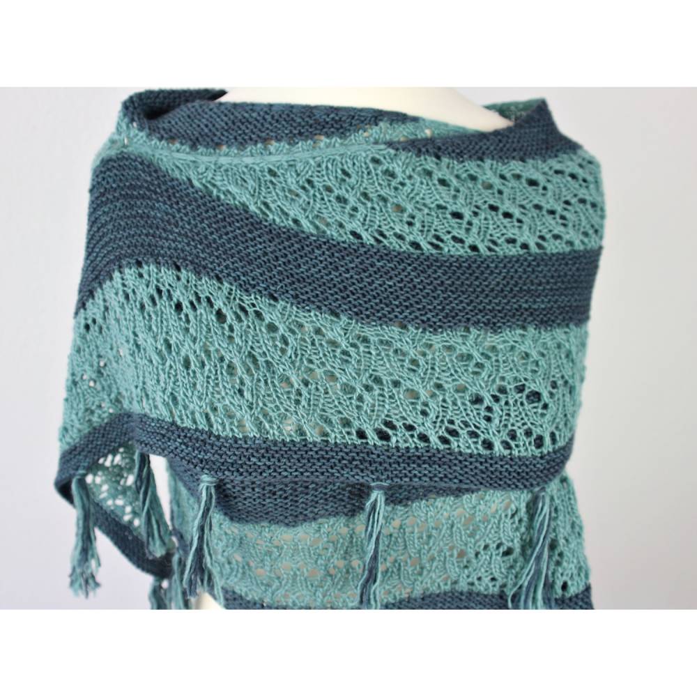 Strickanleitung Tuch halbrund, Lace & Fransen, Sommertuch stricken PDF Bild 2