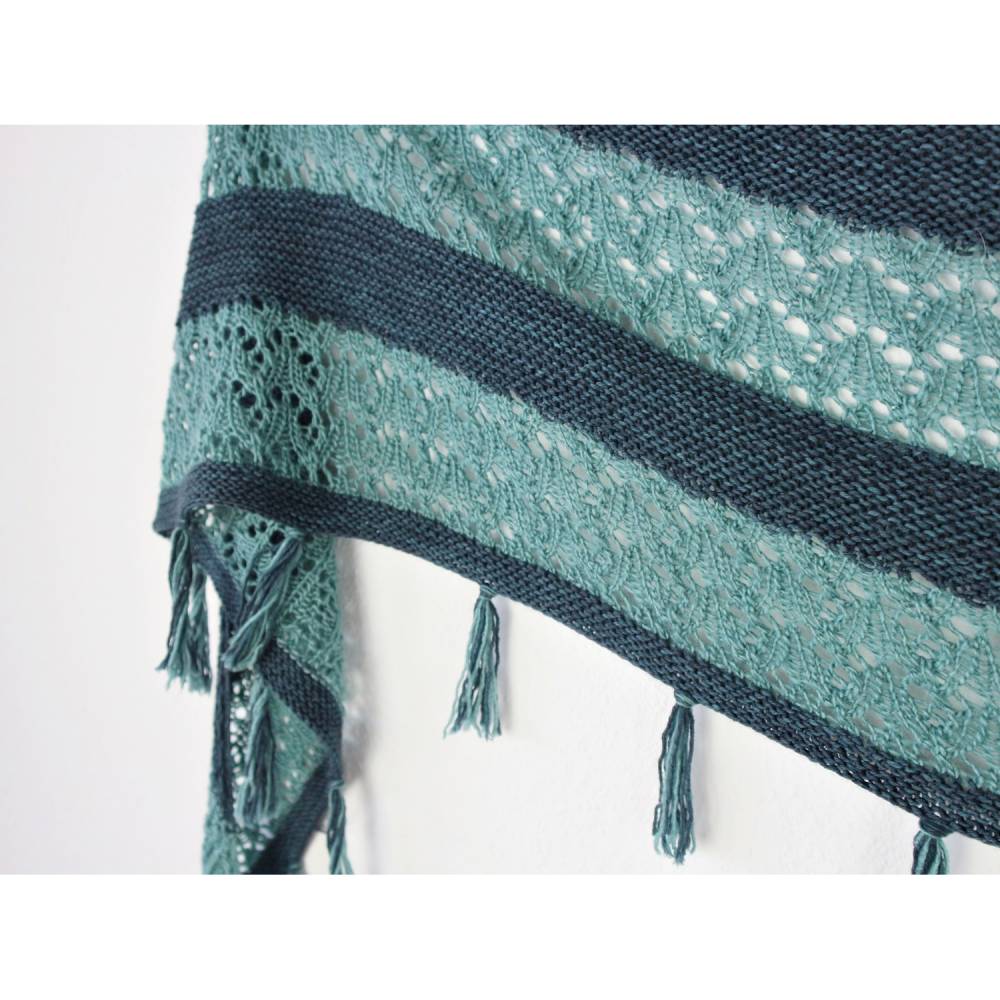 Strickanleitung Tuch halbrund, Lace & Fransen, Sommertuch stricken PDF Bild 4