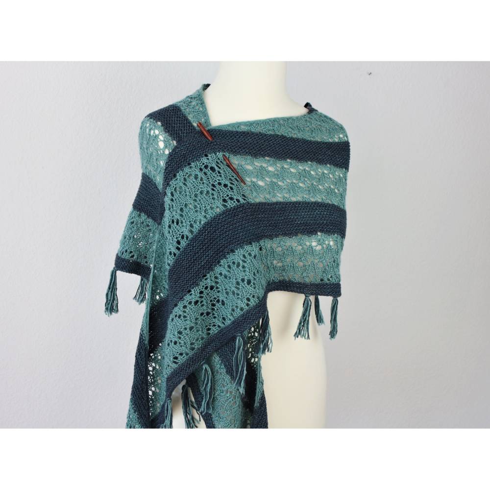 Strickanleitung Tuch halbrund, Lace & Fransen, Sommertuch stricken PDF Bild 5