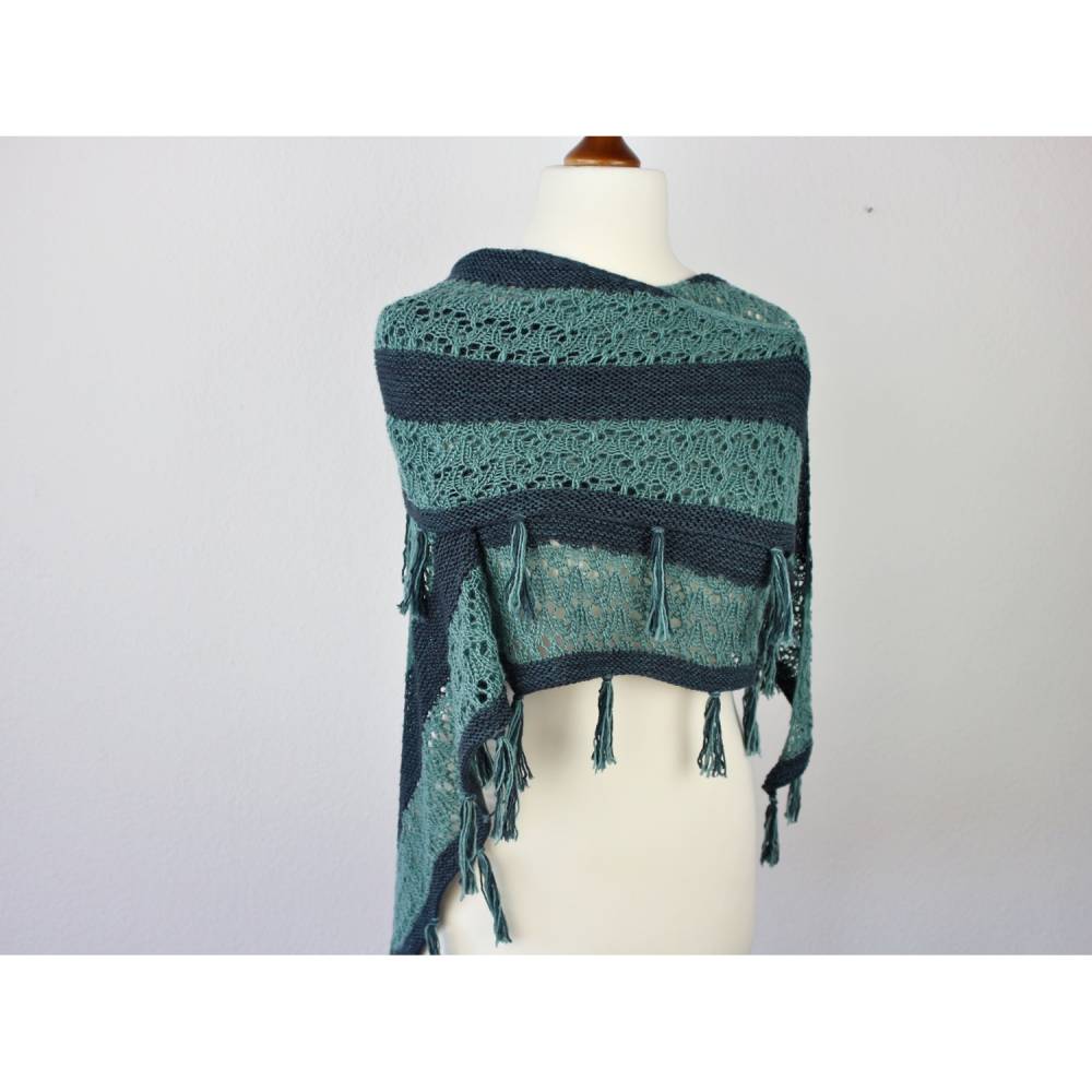 Strickanleitung Tuch halbrund, Lace & Fransen, Sommertuch stricken PDF Bild 6