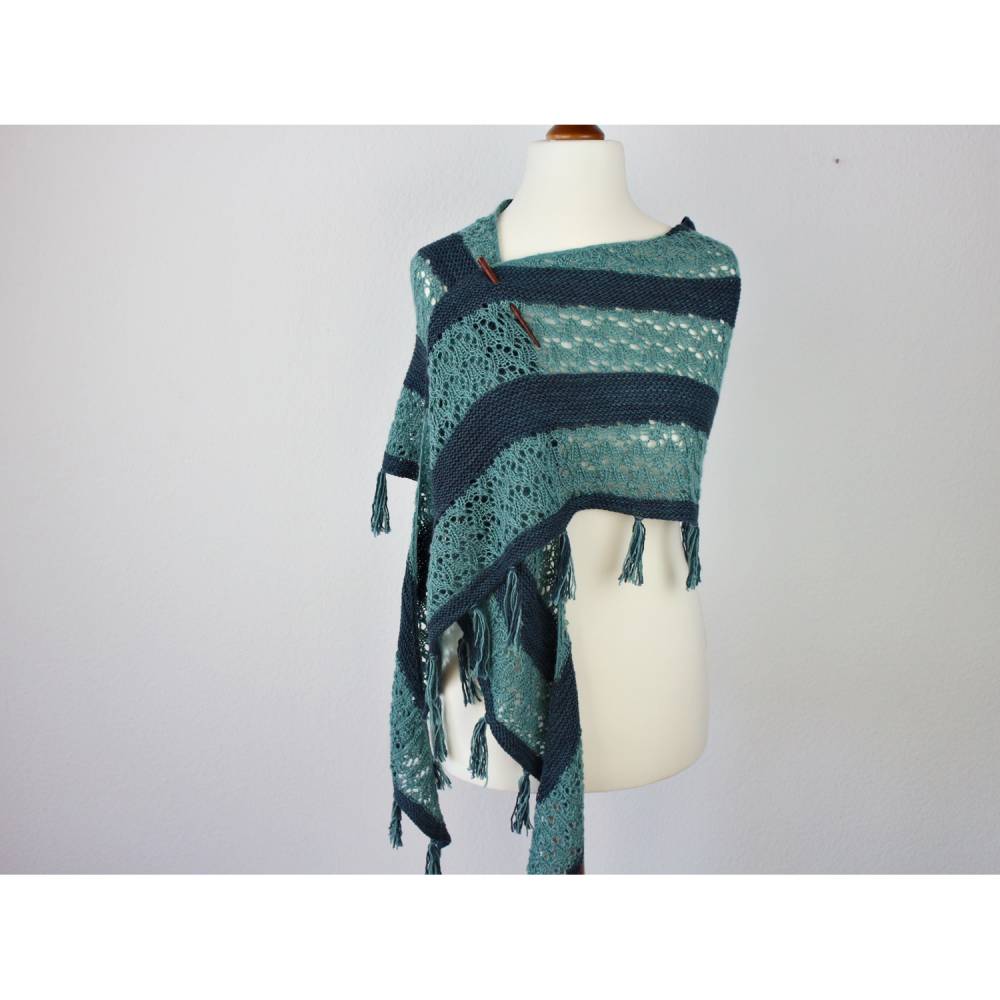Strickanleitung Tuch halbrund, Lace & Fransen, Sommertuch stricken PDF Bild 7