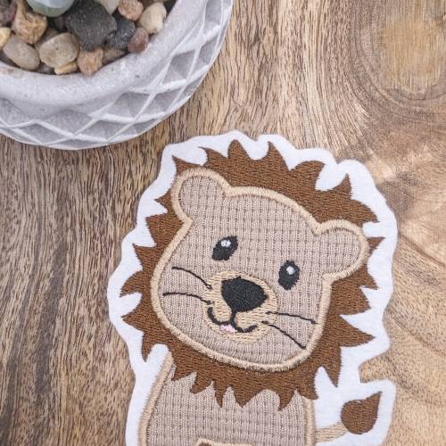 Patch/Applikation/Aufnäher/Bügelbild - Löwe - beige, creme, natur