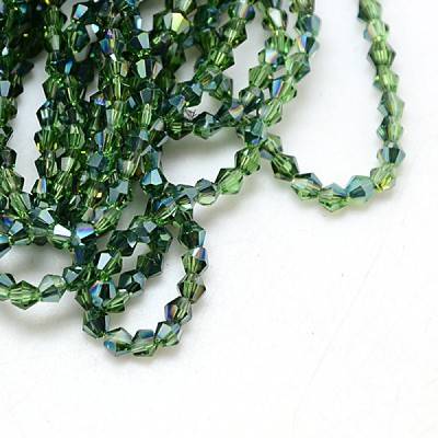 50 Stück Bicone AB 3.5*3 mm grün B2-1047