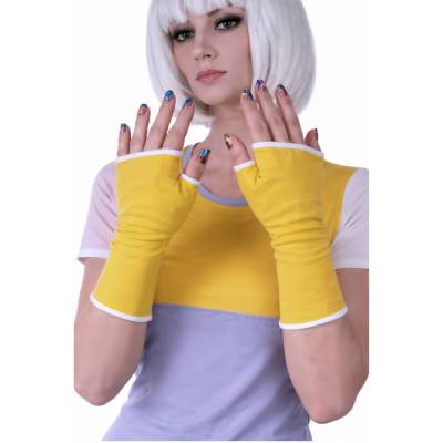 Handschuhe fingerlos Jersey sonnen gelb + Futter & Paspel wählbar | minimalistisch praktisch sportlich