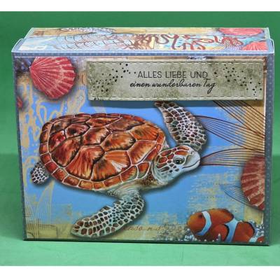 maritime Geschenkverpackung / Schildkrötenmotiv Box / Unterwasser Geschenkbox / Ozean Motiv Geschenkverpackung