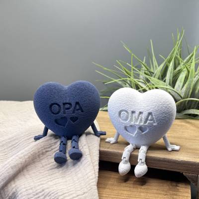 Kantenhocker Herz Oma Opa Deko 3D Druck Geschenk Geburtstag Großeltern