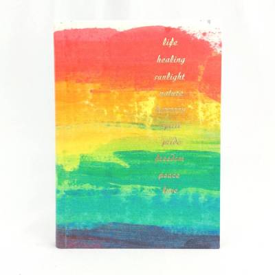 Notizbuch Regenbogen, A5, pride, peace, harmony, Goldprägung, handgefertigt, Unikat
