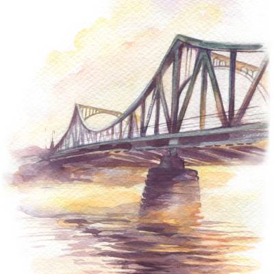 Blick auf die Glienicker Brücke (Spionebrücke)
