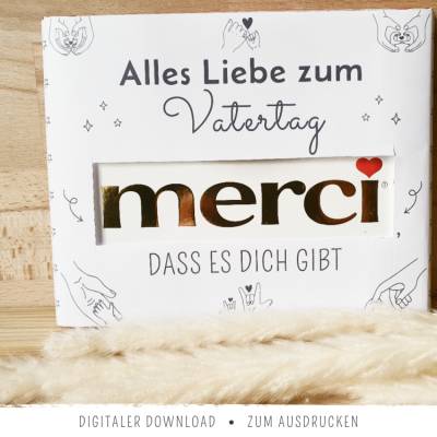 Merci-Banderole zum Vatertag | Geschenkidee für Papa | Geschenk für Papa | Printable Vatertag 