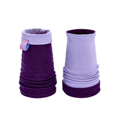 Wende Armstulpen Baumwolle Jersey aubergine + Futter wählbar | kurz oder lang | handgefertigt