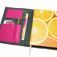 Organizer für A5 Kalender, Ringbuch aus Merino Wollfilz + Leder | individuell, handgemacht | mit optionalem Vorderfach
