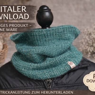 Wellenzauber Cowl – Strickanleitung für eleganten Loop | PDF Download